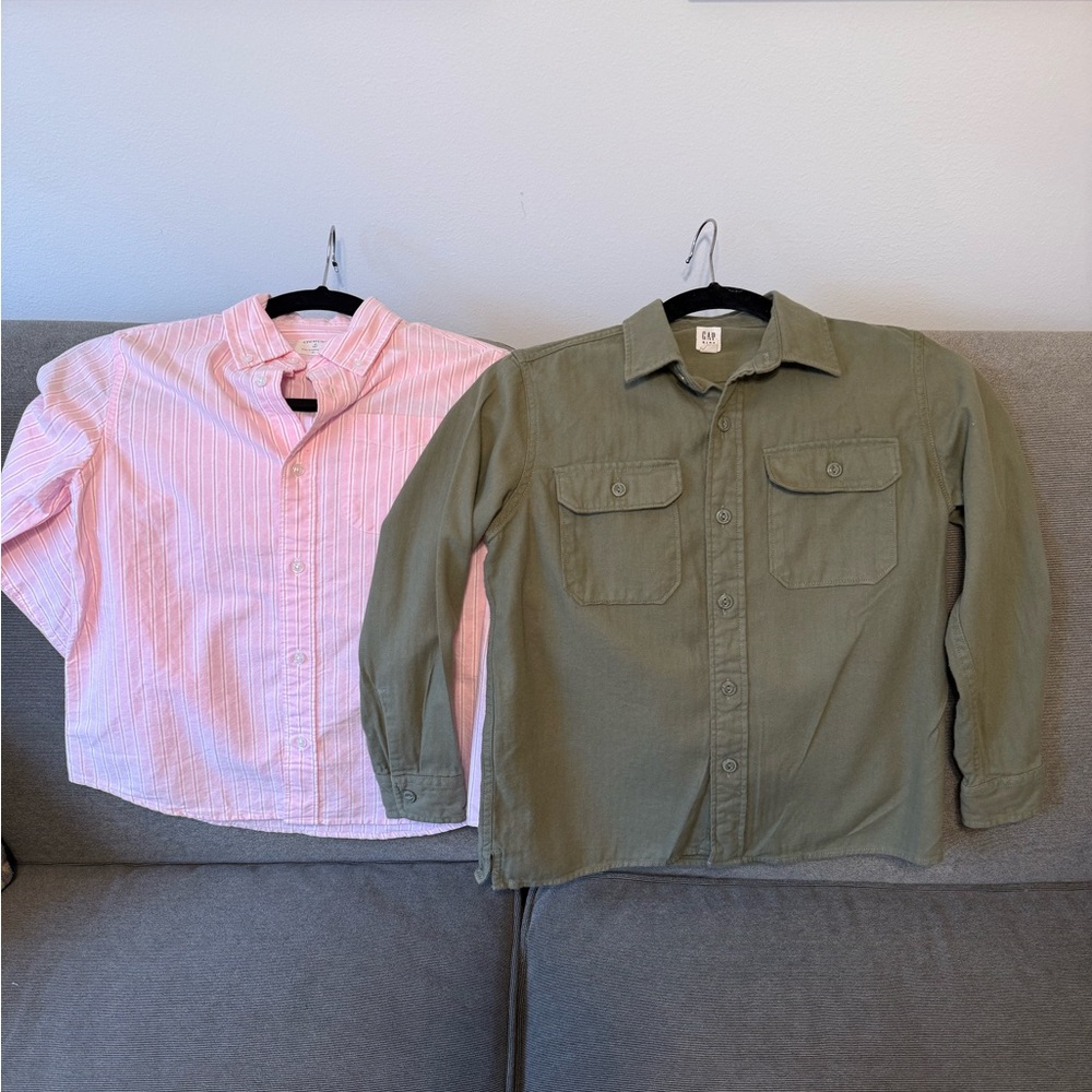 Crewcuts Pink and Green Kids Button Down Shirts